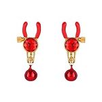 Red Crystal Nipple Clip Clamps Bell