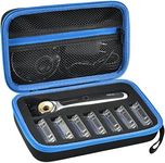 PAIYULE Travel Case Compatible with Gillette Heated Razor for Men, Starter Shave Kit Storage Holder for Blade Refills, Clipper Guards, Charging Dock and Accessories-Blue(Box Only)