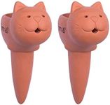 U/N Plant Watering Spikes Self Watering Spikes Terracotta Watering Spike for Small and Medium Sized Plants, Self-Watering Stakes for Indoor Plants 2 Pack (Medium -cat)