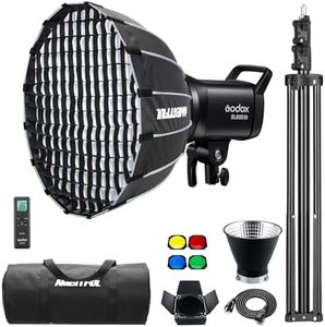 Godox SL60IIBi SL60II-Bi 75W LED Video Light,2800K-6500K,CRI96 + TLCI97 +,Builtin 11 FX Effects,Ultra Silent Fan for Newborn Photography,Portrait,Interview Lighting,Video Filming (SL60IIBI Kit1)