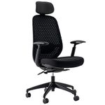 SEATCO S1 Ergonomic Office Chair with 3D Breathable Mesh, Adjustable Seat Depth, Adjustable Lumbar Support, 4D Padded Armrests, 90-135° Tilt Lock, Gaming Chair Adults, Desk Chair, Up To 330 lbs, Black