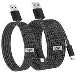 2Pack for iPhone Charger Cable, 1M+2M for Lightning to USB Cable MFi Certified, Fast Charging Braided Lead for iPhone 14/13/12/11/Pro Max/XS/XR/8/7/6/Plus/5 SE, for iPad