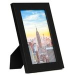 Frame Amo 5x7 Black Modern Picture Frame, 1 inch Border, Glass Front, for Wall or Table (1)