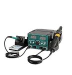 Soldering Station, Rockman Tools 2 in 1 Soldering & Hot/Cooling Air Conversion, LCD, Auto Sleep Protection, 480 Celsius Fast Heating with 4 Extra High Quality Tips and 4 Types Air Nozzles