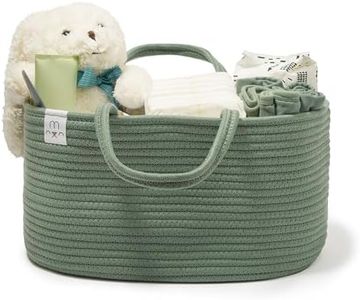 Natemia Baby Diaper Caddy Organizer - Rope Nursery Basket - Woven Baby Storage Basket for Newborn - Woven Diaper Caddy