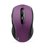 TECKNET Bluetooth Wireless Mouse, 3 Modes Bluetooth 5.0 & 3.0 Mouse 2.4G Wireless Portable Optical Mouse with USB Nano Receiver, 2400 DPI for Laptop, MacBook, PC, Windows, Android, OS System (Purple)