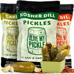 Real Fermented & Probiotic Pickles for Gut Health - BEST PICKLE BUNDLE (3 PACK) by Olive My Pickle