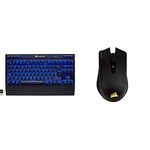 Corsair K63 Wireless Mechanical Gaming Keyboard - Black & Harpoon Wireless RGB Wireless Rechargeable Optical Gaming Mouse with Slipstream Technology (10000 DPI Optical Sensor) - Black