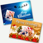 Personalised Christmas Greeting Cards Pack Photo & Envelopes