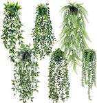 Der Rose 6 Pack Fake Plants Hanging with Pots Artificial Eucalyptus Vines Faux Hanging Plants for Home Room Wall Outdoor Decor Indoor