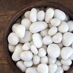 Bum Bum Bhole 2.5Kg Natural Polished Pebble Stones (White Polished) Terrarium|Succulents|Garden Pots|Gardening|Bamboo Plants & Multi Purpose Pack(2.5Kg, 20-30 mm, White Polished)