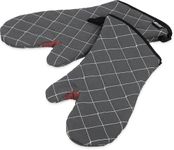 San Jamar 800FG15-BK BestGuard Commercial Heat Protection Up to 450° F Oven Mitts (Pair), 15" Length, Black