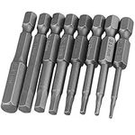 Mesee 8Pcs 1/4 Inch Hex Shank Magnetic Hexagon Screwdriver Key Drill Bit Set for Impact Driver,H1.5-H8 Electric Metric Hex Head Allen Wrench Bit Set,2 Inch(50mm) Length