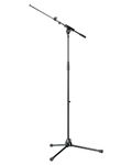 K&M Microphone Stands 210/8-BLACK with Telescopic Boom Arm, 21080-500-55
