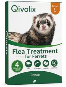 Natural Ferret Flea & Tick Topical Care, Plant-Based Essential Oil Defense Drops for Ferrets 1 lb and Over & 10 Weeks+, 4-Month Supply (4 Doses x 0.4mL)