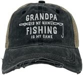 Grandpa Is My Name Fishing Is My Game Funny Fathers Day Trucker Cap