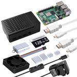 GeeekPi Starter Kit for Raspberry Pi 4 8GB, Include Pi 4 8GB RAM Board, 128GB SD Card and Card Reader, ABS Case with PWM Fan, 5V 3.6A Power Supply with ON/Off Switch, 2pcs 4K HDMI Cables