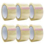 GSL Packing Tape - Parcel Tape - Tape - 6 Rolls (48mm x 60m) - Strong Heavy Duty Clear Tape for Packing Boxes, Secure Packaging Tape for Moving House, long term storage, sticky (Clear, 6 rolls)