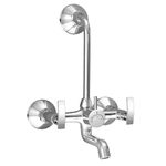 Plantex 2-in-1 Wall Mixer with Wall Flange & Teflon Tape/Mixer Tap for Bathroom with Overhead Shower Provision and Long Bend Pipe/Taps for Bathroom-(SMR-1269-Chrome)
