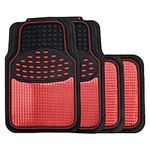 Streetwize SWUXM4 Revelation Mat Set [Red] Metallic Anti-Slip Car Mats - Heavy Duty, All Weather - Car Interior Accessory (Red)