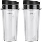 16oz Cup Compatible with Ninja Nutri Slim Blender 700 W QB3001UKS, Also Fit for Ninja BL770 BL780 BL660 BL740 BL810 - Ninja Replacement Parts with Lid - 2 Pack Replacement Cups