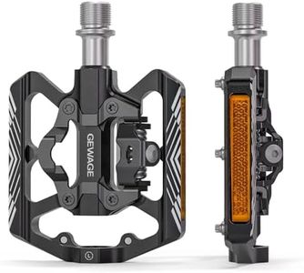 GEWAGE Pédales de vélo SPD，2 en1 Double Fonction Plate et SPD avec réflecteur，9/16 Pouces Tige CrMo pour vélos MTB, vélos de Course et vélos électriques (Black)