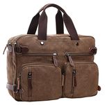 Berchirly Men Canvas Travel Backpack Messenger Handbag Bag Multi-function Travel Daypack