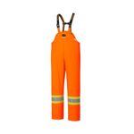 Pioneer Waterproof FR Oil & Chemical Resistant Rain Bib Pants for Men - Lightweight Safety Work Overalls - Class 3 - Orange