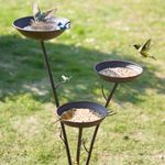 MNRYLKB 38" H Cast Iron Pedestal Bird Bath, Bird Baths for Outdoors,Metal Bird Feeder Bowl Tray,Metal Bird Bath Garden Yard Decor