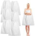 Ujuuu 20 Pcs Disposable Spa Wrap Adjustable Non-Woven Bath Wrap Disposable Spa Wrap Bathrobe Sauna Bath Skirt Sweat Steaming Disposable Robes for Women Salon Spa, White