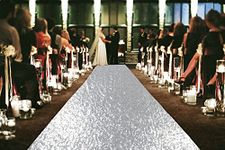 ShinyBeauty Aisle Runners for Weddings Outdoor 4FTx20FT Silver Aisle Runner Rug Wedding Aisle Runner Beach Aisle Runner for Wedding Ceremony Carpet Runner for Party (4FTx20FT, Silver)