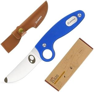 ZLemma Kids Knife Boy Scout Knife with Educational Ring & Sheath & Rounded Tip - Whittling Knife Blue G10 Handle for Boys 8-12 First Сamping Cutting