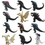 RVM Toys Godzilla Set of 12 Action Figure 8-9cm for Car Dashboard, Cake Decoration, Office Desk Study Table Multicolor