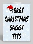 Merry Christmas Saggy Tits - Rude/Funny Premium Quality Christmas Card