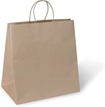 Large Brown Paper Bags with Handles (25 Count) 10.25" x 4.75" x 13" | Kraft Grocery Bags, Retail Bags, Shopping Bags, Lunch Bags with Recycled Paper for Party Favor, Thank you, Weddings, Birthdays, Christmas, Take Outs and More