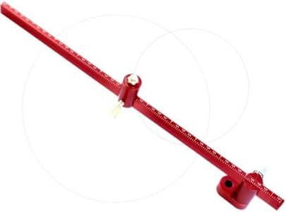 AlloTemlass 11.81" Woodworking Compass Tool | Durable Aluminum Alloy, Laser-Etched Scale, Red Anodized | Perfect for DIY, Carpentry, Design