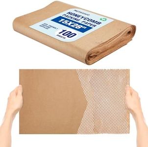 METRONIC 15" x 28" Honeycomb Packing Paper Sheets for moving 100 Pcs, Wrapping Paper for Bubble Cushioning Wrap and Shipping Packaging, Biodegradable & Fully Recylable, Brown