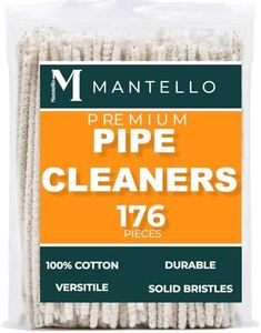 Mantello Soft Pipe Cleaners, 4 Bundles of 44, 176 Count, White