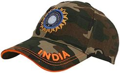 KD Cricket India Cap Hat Team India Cricket ODI T20 Test Cricket Head Wear White Blue Camao (Camo Cap)