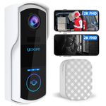 UCOCARE Doorbell Camera Wireless with Chime, 2K FHD Video Doorbell Wireless, Voice Changer/Message, PIR Motion Detection, Instant Alerts, 2-Way Audio, Night Vision, 2.4G WiFi, IP67, Battery Powered