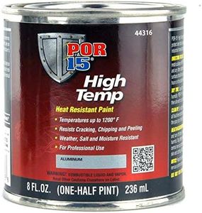 POR-15 High Temperature Paint, High Heat Resistant Paint, Weather and Moisture Resistant, 8 Fluid Ounces, Aluminum