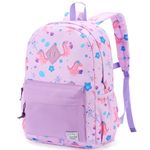 Toddler Backpack for Girls,VASCHY Kids Water Resistant Lightweight Preschool Bookbag Daypack for Children Daycare Light Purple Dinos