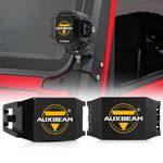 Auxbeam 4 Inch Black LED Pod Covers, V-MAX Series Off Road Side Shooter Protective Covers Lens Mask, PC Cube Pods Driving Work Lights Cover Light Bar for Trucks Jeep SUV ATV UTV, 2Pcs/Set