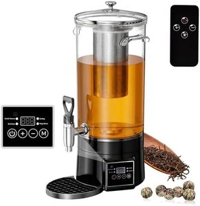 GKFF Tea Kettle Commercial Tea Maker Machine, 9.5L 60 Cups, Tea Pot with Remove Loose Leaf Tea Strainer For Flower Blooming Tea, Catering Tea Steeper, Clear,Tea Gift for Tea Lovers
