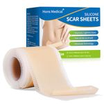 Medical Grade Silicone Scar Tape (1.6”x78”Roll-2M),Upgrade Adhesives Silicone Scar Sheets with Pre-Cut Lines,Scar Removal Sheets Works on Old & New Scars,Non-Irritable to Skin, Latex and Teflon Free