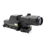 553 Holographic Red Green Dot Sight and G33 3X Magnifier with Switch to Side Quick Detachable Mount Combo，Quick Release，Optical Reflection Sight，CNC Aluminium (Black 553 and G33 Magnifier)