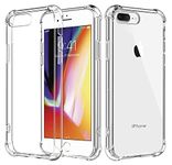 naykodi Shock Proof Silicone Bumper Cover Case for Apple iPhone 7 Plus/iPhone 8 Plus (TPU+Polycarbonate | Transparent)