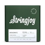 Stringjoy BR1046 Broadways Pure Nickel Electric Guitar Strings (Classic Light Gauge, 10-46)