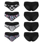 Littleforbig Women's Ladies Soft Mesh Underwear Comfortable Hipster Briefs Goth Babe 4 Pack Panties Set, Multicolor, S