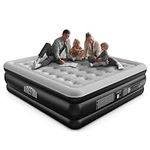 Airefina 18" Air Mattress King with Built-in Pump, Inflatable Bed in 3 Mins Self-Inflation/Deflation, Flocked Surface matelas gonflable Blow Up Bed for Home Portable 203x193x46cm, 750lb MAX